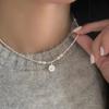 S925 «Любящее сердце» из стерлингового серебра, круглое фирменное серебряное ожерелье для женщин, стиль Ins, элегантное украшение во французском стиле, маленькие кусочки серебряного ожерелья, украшение