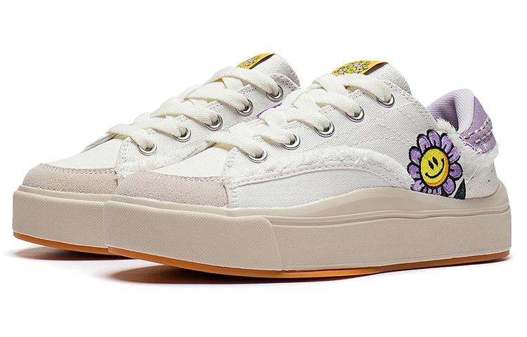 Li Ning Comfy Casual Low top Skateboard Shoes Women's White Purple AGCS036-2