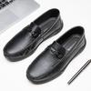 Туфли Doudou мужские летние новые мужские повседневные кожаные туфли закрывающие ноги ленивые туфли мягкая подошва дышащие деловые