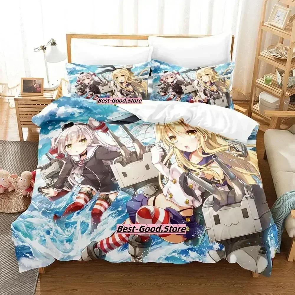 Комплект постельного белья Kantai Collection Односпальный Полуторный Двуспальный Кинг-сайз Комплект для кровати Взрослый Детский Спальня Комплекты пододеяльников Аниме постельное белье Кровать