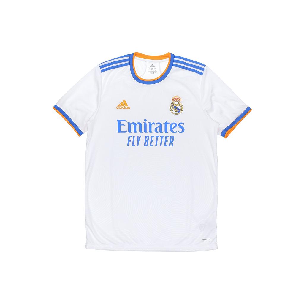 adidas Джерси Real Madrid 21-22 Home Fan Edition с полосками с логотипом, мужские топы белого цвета GQ1359