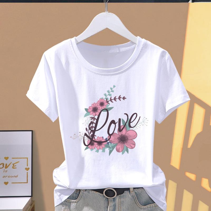 (Азиатский размер) letter trend cute Женские футболки с коротким рукавом Топ T Одежда Принт Мода Женский Повседневный Круглый вырез Графическая футболка