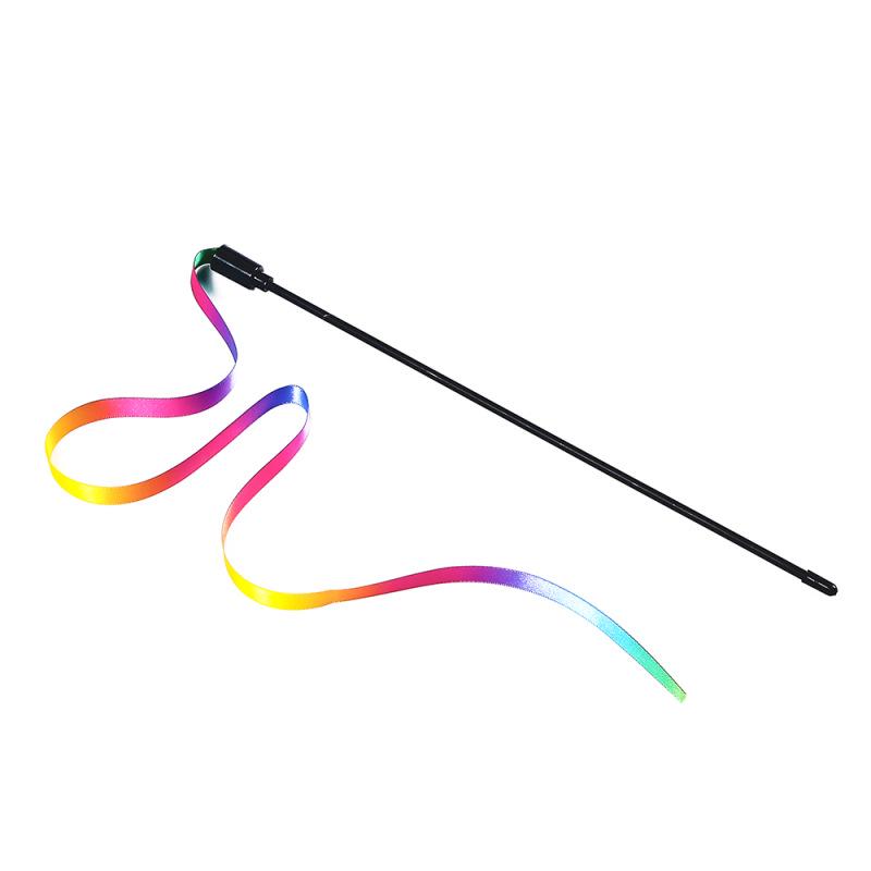 Игрушка-дразнилка для кошек Rainbow Stripe - двухсторонняя палочка из лент