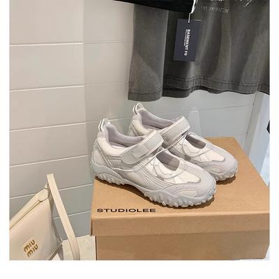 Виноградная мать та же круглая голова липучка дышащая сетка функциональный ветер одинарная обувь повседневная универсальная толстая подошва увеличивающая рост спортивная обувь