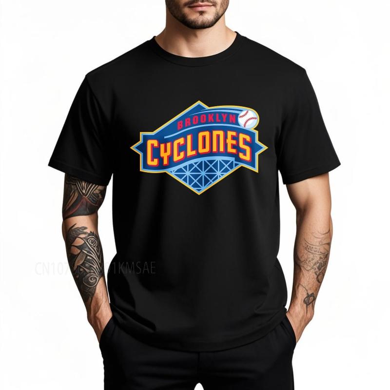 Бренд летняя женская футболка Brooklyn Cyclones Дизайн с логотипом бейсбольной команды Короткий рукав Для тренировок Круглый вырез Футболка хлопковая футболка