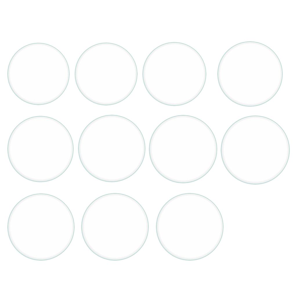 11Pcs Flat Watch Lens High Durability Easy Operation Small Size Professional Watch Glass Lens for