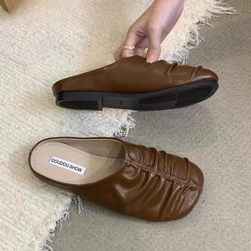 Fashion Flats Women Slippers Designer Summer Mules Shoes Slingback Sandals 2025 Fashion Woman Shoes Casual Flip Flops Mujer Zapatillas