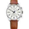 Мужские кварцевые часы Dean Silver Brown Leather 1791274