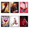 Full Diamond Painting Red Wine Glass Mosaic 5D Cross Stitch 5D DIY Diamond Painting Wine Decor