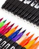 TeamSky Цвет 48 цветов Акварельный маркер Толстый и тонкий Оба Рисование Раскрашивание Офис Иллюстрация Раскрашивание Начинающий Художественные принадлежности для Манги Сумка для хранения