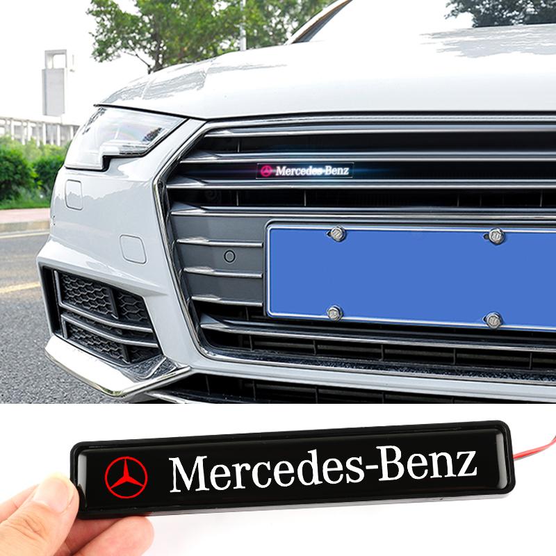 Car Decorative Light LED Front Hood Grille Emblem Badge Decor For Mercedes Benz AMG A B C E S CLA GLA GLB GLC GLS W205 W204 W177 GKMNO1