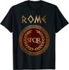 SPQR Символ Древнего Рима Мужская футболка с коротким рукавом Повседневная 100% хлопок Круглый вырез Летняя футболка