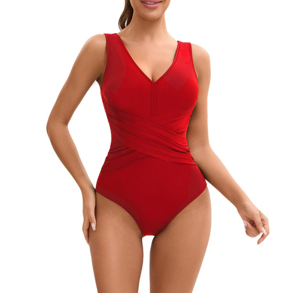 Women's Sleeveless Conservative One-piece Sexy Backless Solid Color Wetsuit With Breast Pad Swimsuit