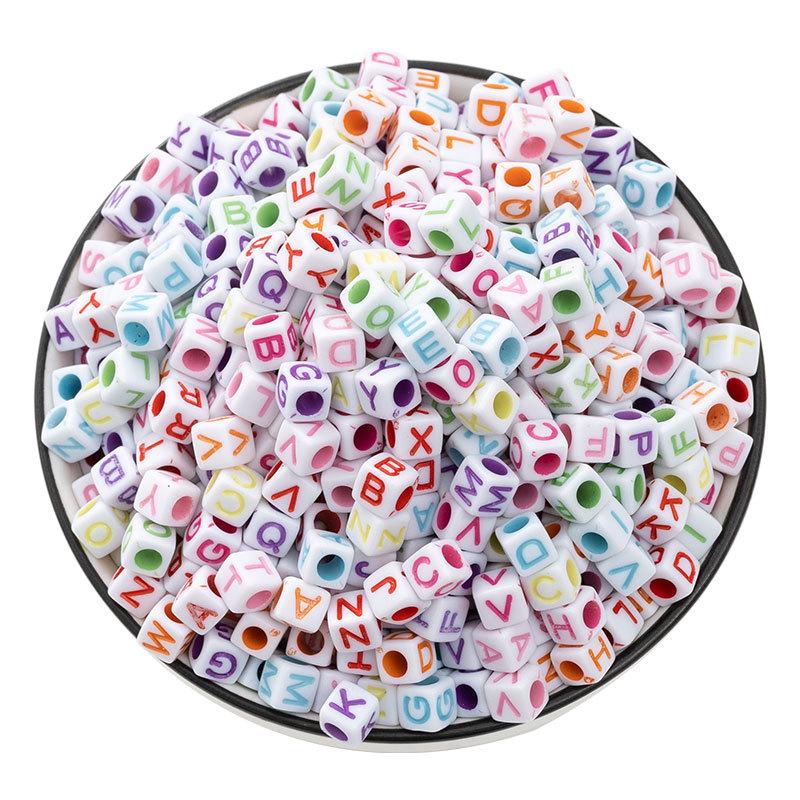 Акриловые бусины с большими отверстиями в виде букв для изготовления украшений своими руками, браслетов и ожерелий