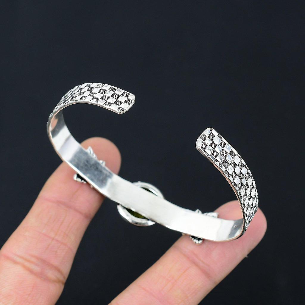 Mothers day Sale Atlantisite Gemstone 925 Sterling Silver Unique Bangle Jewelry