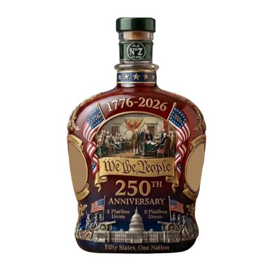 НАС. Юбилейная бутылка виски к 250-летию Мы, народ 1776-2026 Стеклянный декантер День независимости Патриотический подарок для крепкого алкоголя Бурбона Вина
