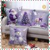 New Christmas Square Purple Decorative Pillowcase Santa Claus Snowman Single-sided Printed Pillowcase