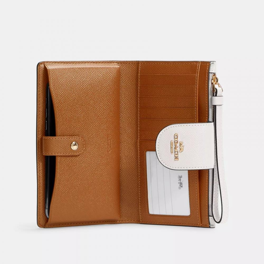 Coach Phone Wallet Gold Black