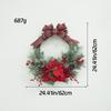 Classic Bow Half Circle Christmas Wreath for Christmas Decorations Simulation Flower Simulation Red Fruit Wreath