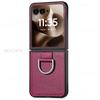 Чехол-подставка с кольцом из кожи с узором личи для Motorola Razr + 2024 Razr Ultra 2025 Razr 60Pro 50 40 Противоударная защита Кронштейн Задняя крышка
