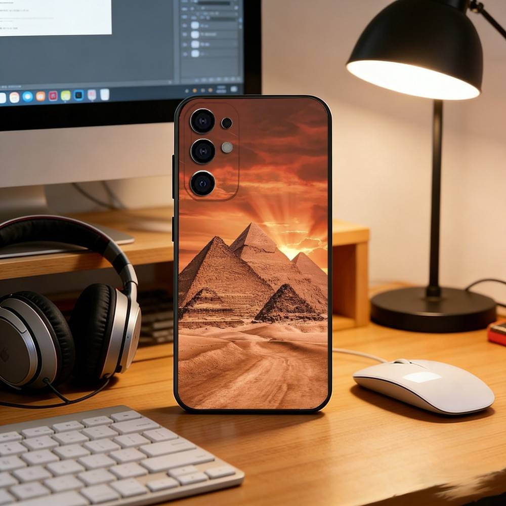 Чехол для телефона 'Пирамиды Гизы' для Samsung S25, S24, S21, S22, S23, S30, Ultra, S20, Plus, Fe, Мягкий силиконовый черный чехол