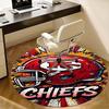 Kansas City Chiefs,Helmet Artwork Chair mat Round Rug-Office carpet, Machine Washable, Non-slip, Suitable for Living Rooms, Bedrooms, Entryw
