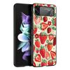 Чехол для телефона Samsung Galaxy Z Flip 3 4 5 6 7 Складной Для Samsung Z Flip4 Flip5 Жесткая ПК Крышка Летний Принт с Клубникой и Цветами
