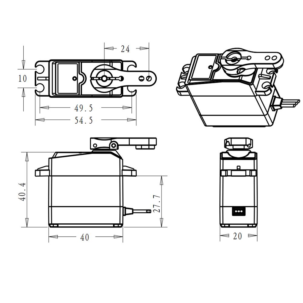 2шт DSSERVO DS3218MG 20 кг Металлическая шестерня Цифровой сервопривод рулевого управления для RC Baja Автомобиль Багги Грузовик Лодка