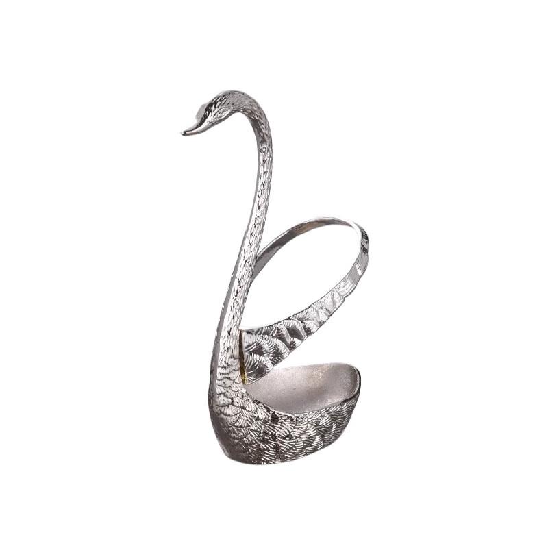Luxury Stainless Steel Swan Holder Fruit Fork & Coffee Spoon Set