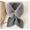 Coffee Color Faux Fur Rabbit Women Autumn Winter Thicken Warm Knitted Wool Scarf Neck Guard Scarves