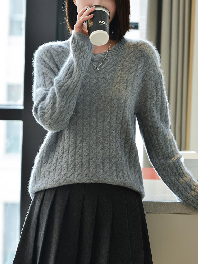 Женский кашемировый свитер Qinghe кашемир 30% кашемир 70% шерсть осенне-зимний кашемировый пуловер мягкий и теплый