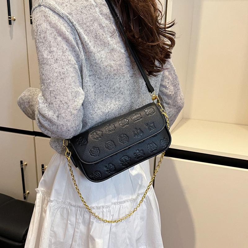 Модная универсальная мультяшная цепочка, сумка через плечо под мышкой, женская летняя новинка, маленькая квадратная сумка кроссбоди