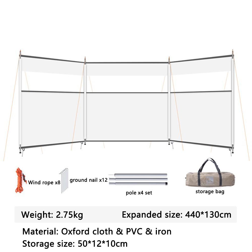 Outdoor Windshield Windproof Transparent Visual Strip Camping Screen Panel Partition Wall Divider