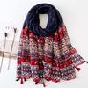 Fashion Bright Striped Line Tassel Viscose Shawl Scarf Lady High Quality Wrap Headband Bufandas Muslim Hijab Sjaal 180*90Cm