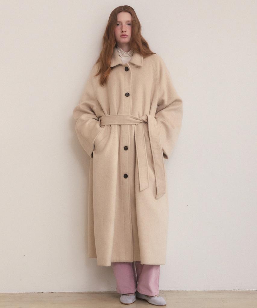 ADAUL Handmade Loose Fit Long Coat - Beige