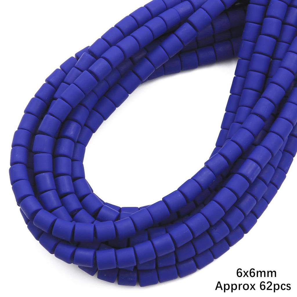 60pcs/Bag 6x6mm Flat Round Cylinder Polymer Resin Clay Beads Loose Spacer Handmade Beads For DIY Jewelry Making Bracelets Necklaces Crafts 38cm/15