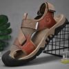 Летние мужские сандалии из натуральной кожи, мужская повседневная обувь, уличные мужские кожаные сандалии для мужчин, пляжная обувь, римская мужская обувь
