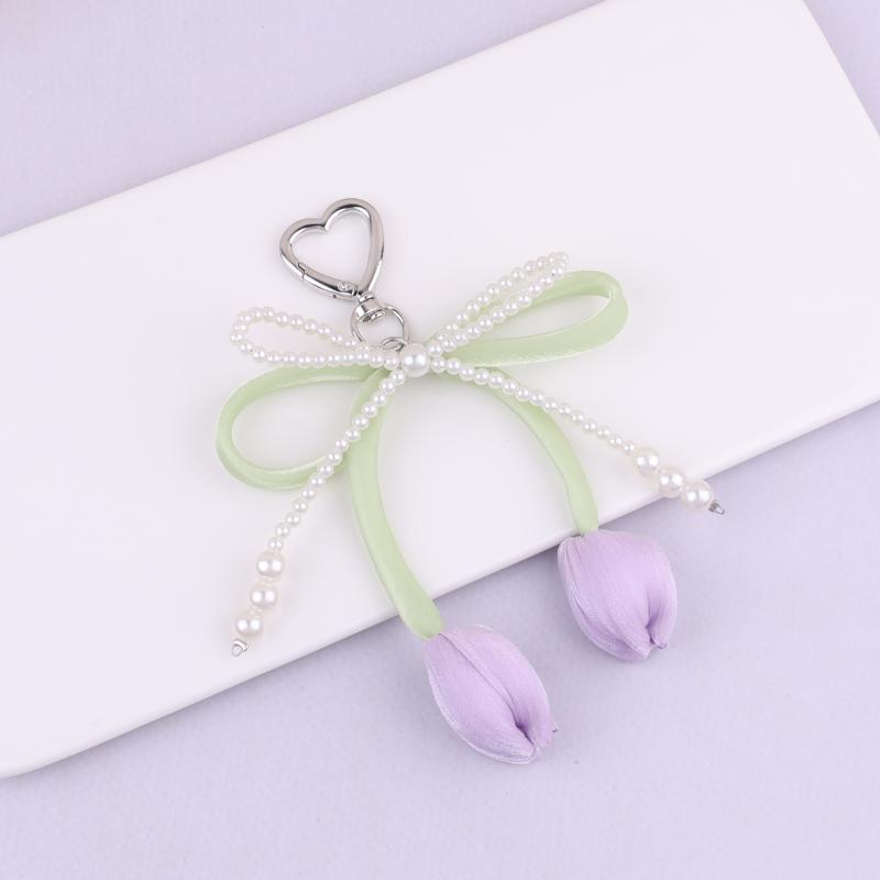 Трендовый Универсальный Брелок с Бантом-Тюльпаном Милый Брелок-Подвеска с Бантом для Женщин Девочек Изысканные Аксессуары для Украшения Рюкзака Подарки