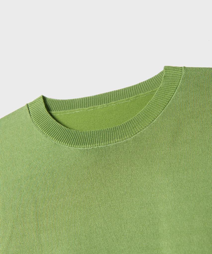 BLACK MOMENT Cool Linen-Like Semi-Overfit Half Sleeve Knit 8 Colors