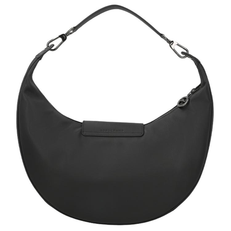 Longchamp Le Pliage Xtra Deep Silver Metal Zipper Closure Leather Shoulder Tote Bag Large Women handbags Black 10338987001