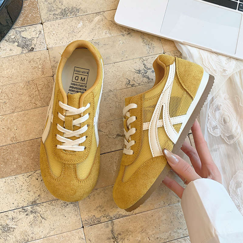 Повседневная универсальная спортивная обувь ретро плоская красная обувь для скейтборда новая весенне-летняя дышащая сетчатая немецкая тренировочная обувь