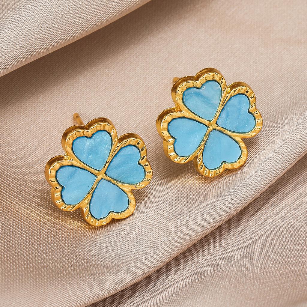 Four-Leaf Clover Women's Earrings Celebrity Temperament Simple Earrings Light Luxury Senior Sense Of Personality Versatile Earrings
