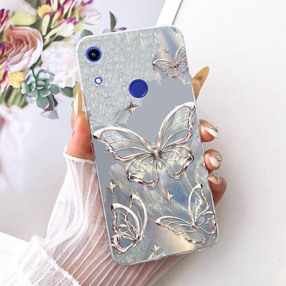 Transparent Cover For Huawei Y6s 2019 Case Cute Cat Fashion Butterfly Funny Painted Casing JAT-L41 JAT-L29 JAT-LX3