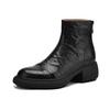 Sheepskin Fur Pleated Decoration Autumn Winter Shoes Chunky Heels Size 43 Size 42 Round Toe Zipper Retro Ankle Boots