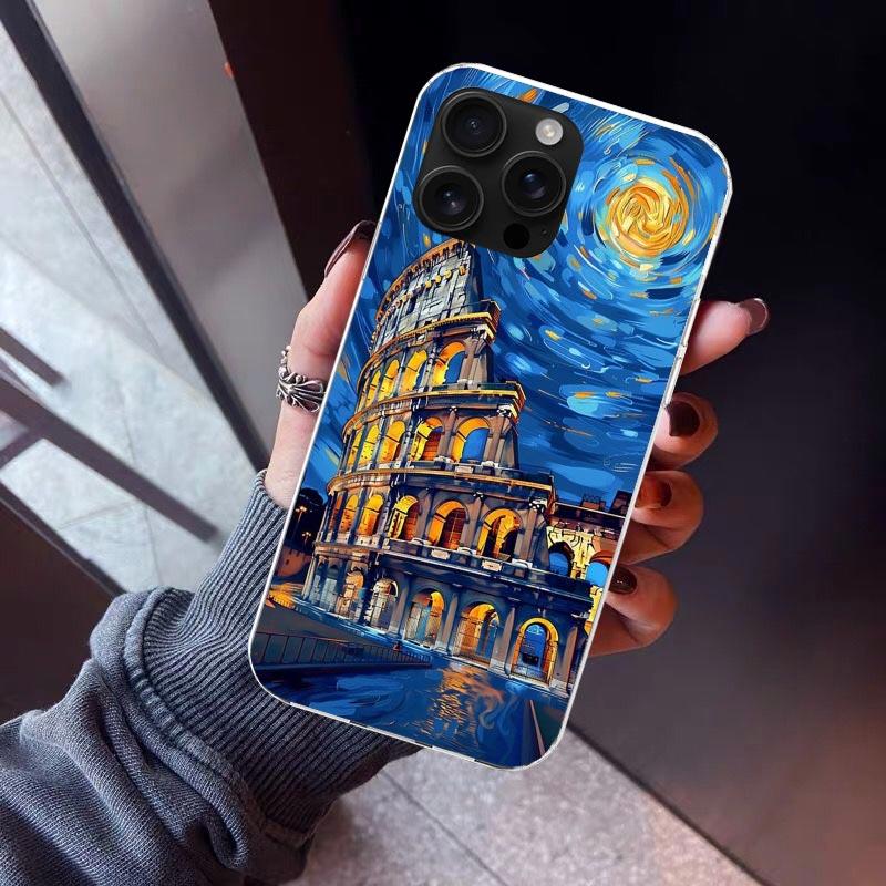 Roman Colosseum Phone Case For iPhone 17 Air 11 13 Mini 14 15 Plus 16 12 Pro Max 16E SE 7 8 Pattern Soft TPU Back Cover 17 Air