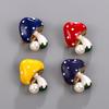 Colorful Rhinestone Mushroom Brooches For Women Cute Enamel Mushroom Brooch Clothes Suit Laple Pin Party Jewelry Gifts
