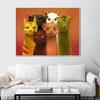 Abstract and Cute Cat Family Oil Painting Art Wall Tiger Baby Poster Print Children's Room Baby Room