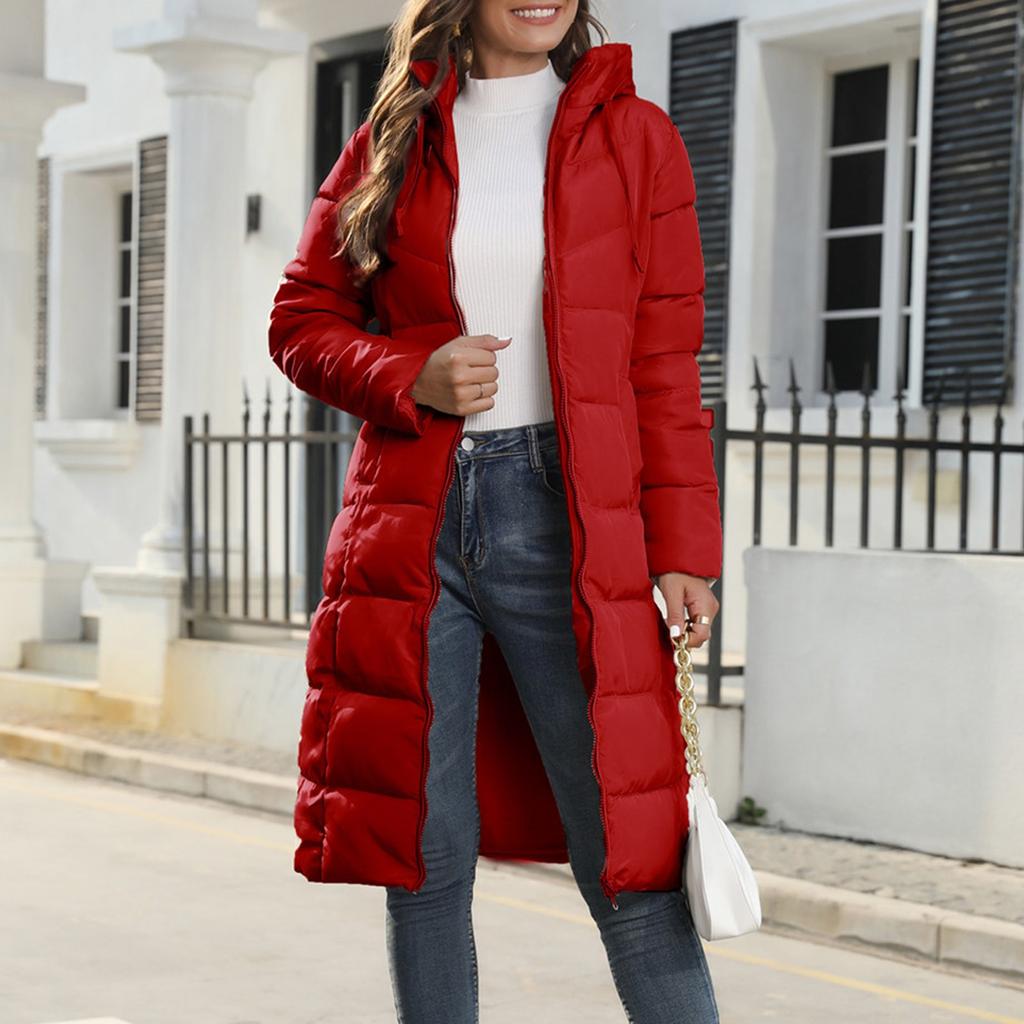 Женская хлопковая куртка, средней длины, утягивающее теплое зимнее пальто