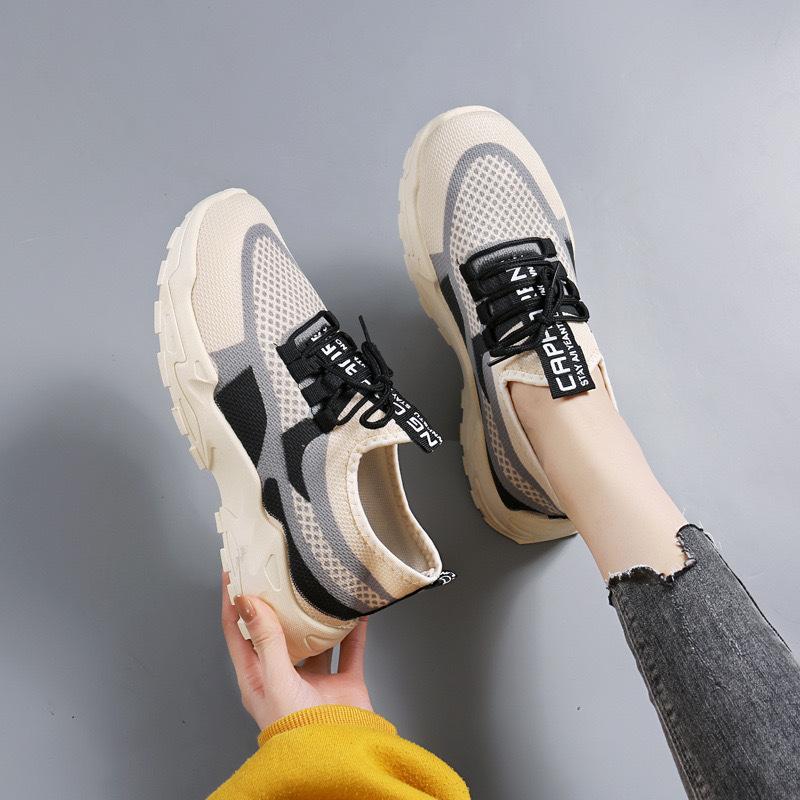 Новые дышащие женские кроссовки в корейском стиле из сетки Fly-Knit – Папины кроссовки, Вирусная легкая обувь для бега, повседневная и спортивная