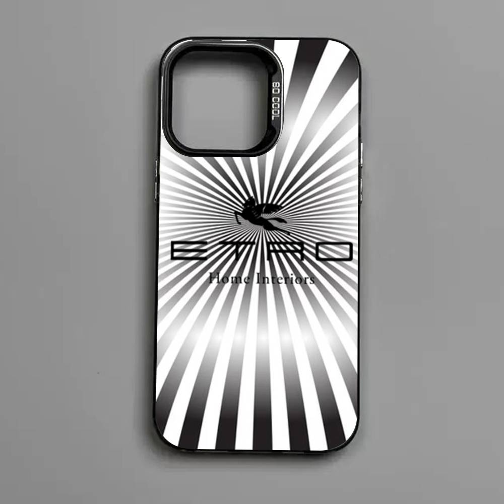 Роскошный чехол E-ETRO с логотипом, разноцветный, для iPhone 17 16 15 14 13 12 11 Pro Max Plus, матовый
